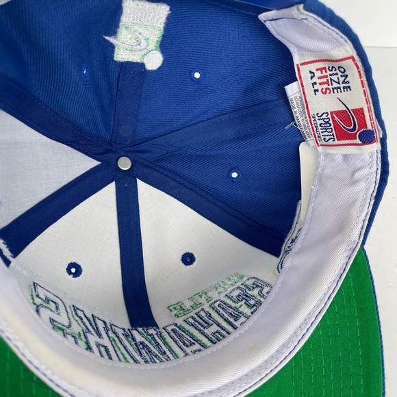 Vtg 90s Seattle Seahawks Sports Specialties Laser Shadow Pro Line Snapback Hat - Picture 8 of 9